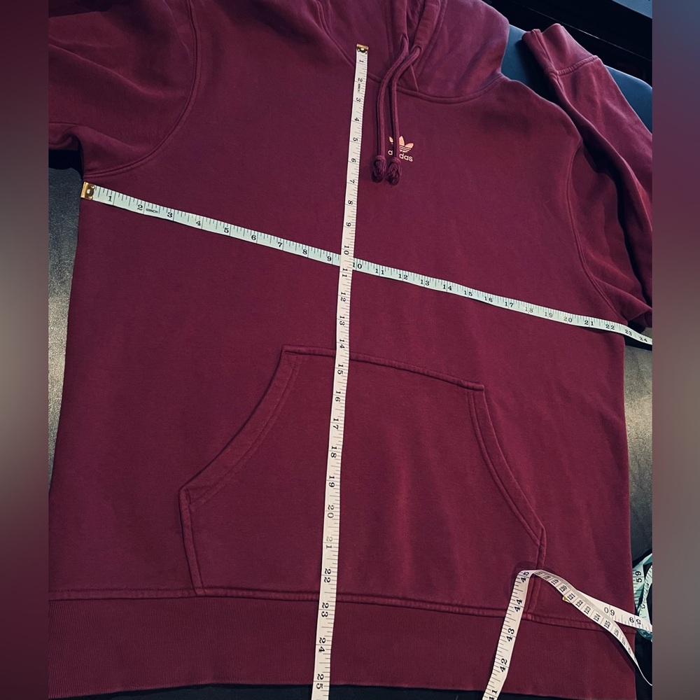 Adidas Trefoil Logo Maroon Pullover Hoodie - Picture 8 of 8